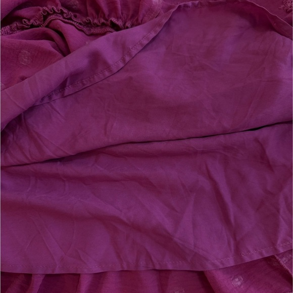 Snappy Turtle Burgundy Ruffle Tier Dress Small - Picture 4 of 8